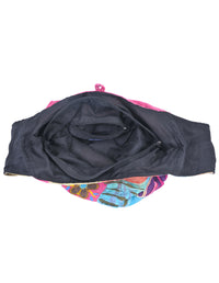 Floral and Razor Patched Cotton Hobo Bag