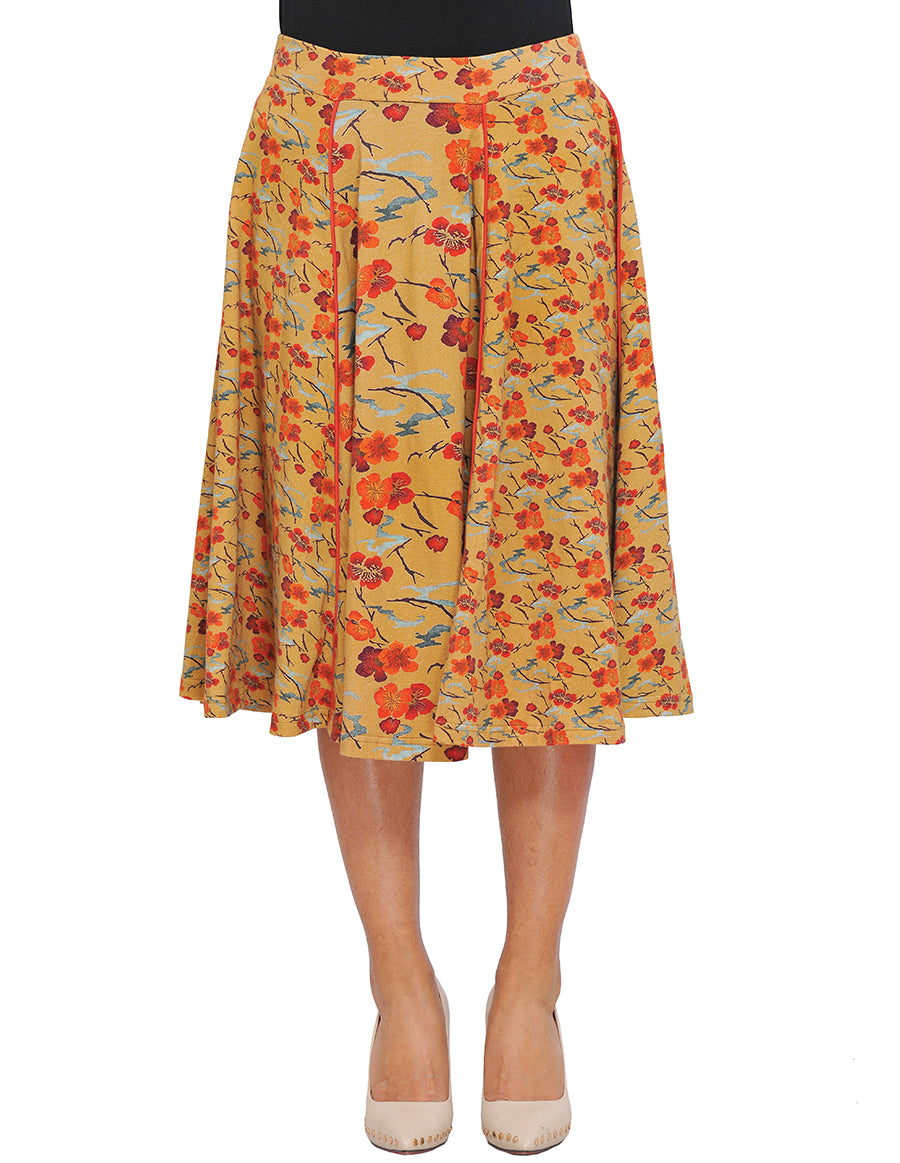 Floral Printed Organic Cotton Skirt