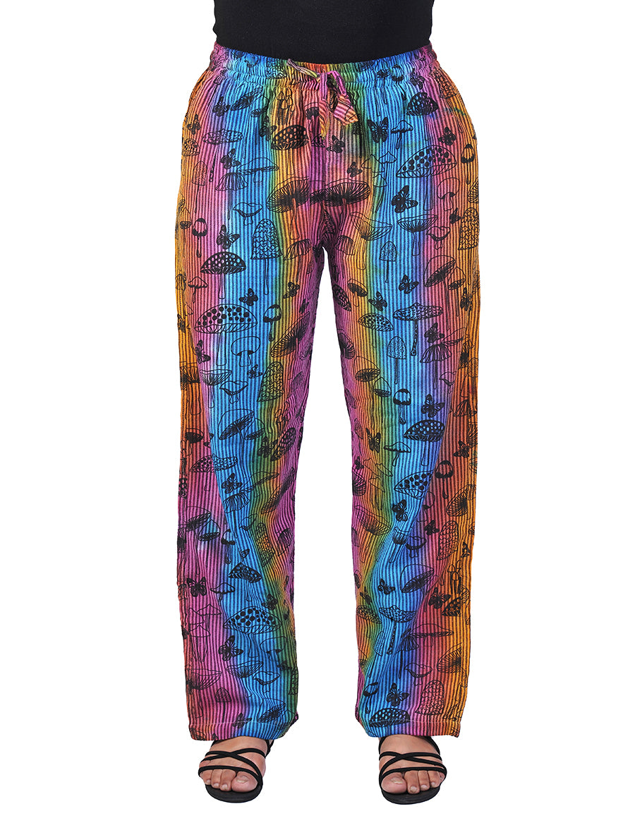 Mushroom Print Cotton Tie Dye Trouser