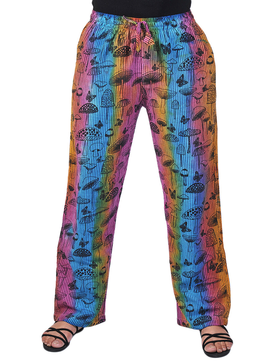 Mushroom Print Cotton Tie Dye Trouser