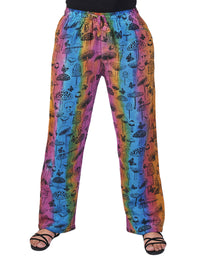 Mushroom Print Cotton Tie Dye Trouser