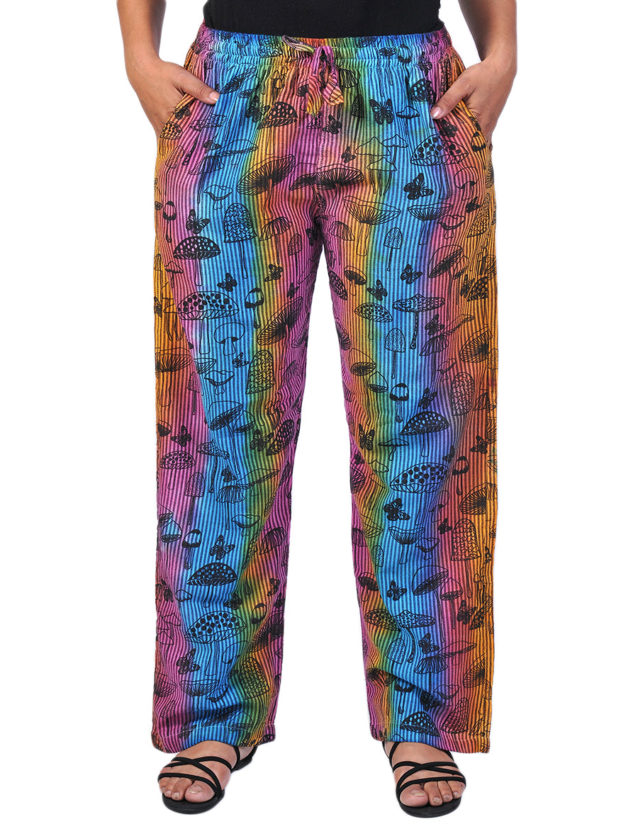 Mushroom Print Cotton Tie Dye Trouser