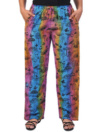 Mushroom Print Cotton Tie Dye Trouser