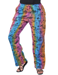 Mushroom Print Cotton Tie Dye Trouser