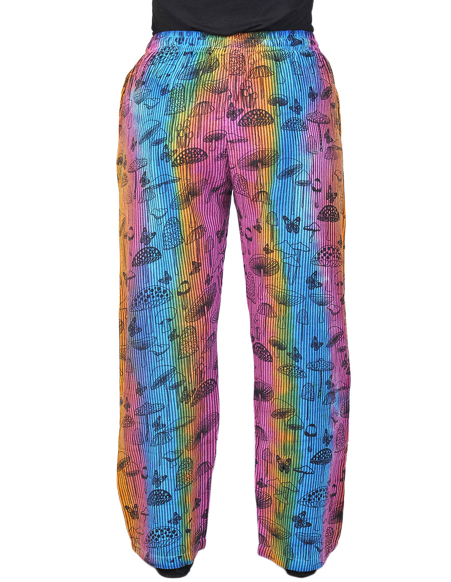 Mushroom Print Cotton Tie Dye Trouser