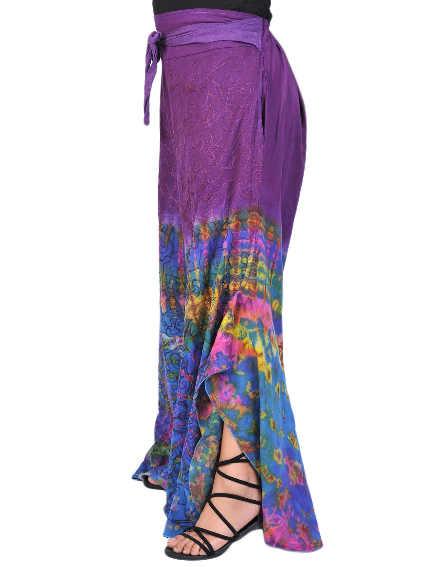 Cotton Full Embroidery Tie Dye Palazoo Pants
