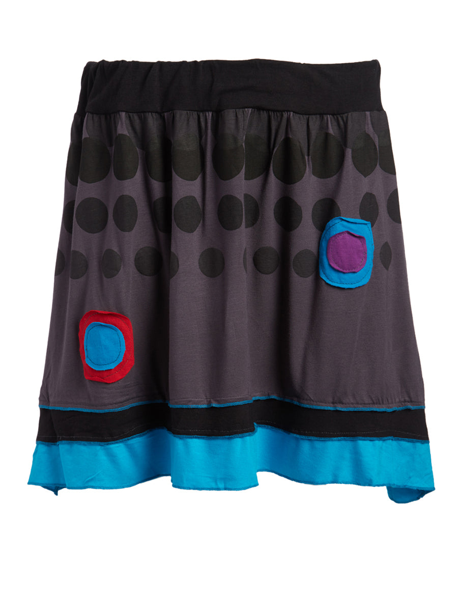 Polka Dot A-Line Viscose Skirt