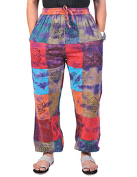 Hand Printed Colorful Cotton Joggers