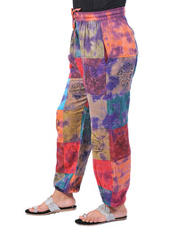 Hand Printed Colorful Cotton Joggers