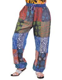 Patchwork and Printed Women's Joggers