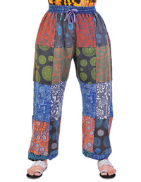 Patchwork and Printed Women's Joggers