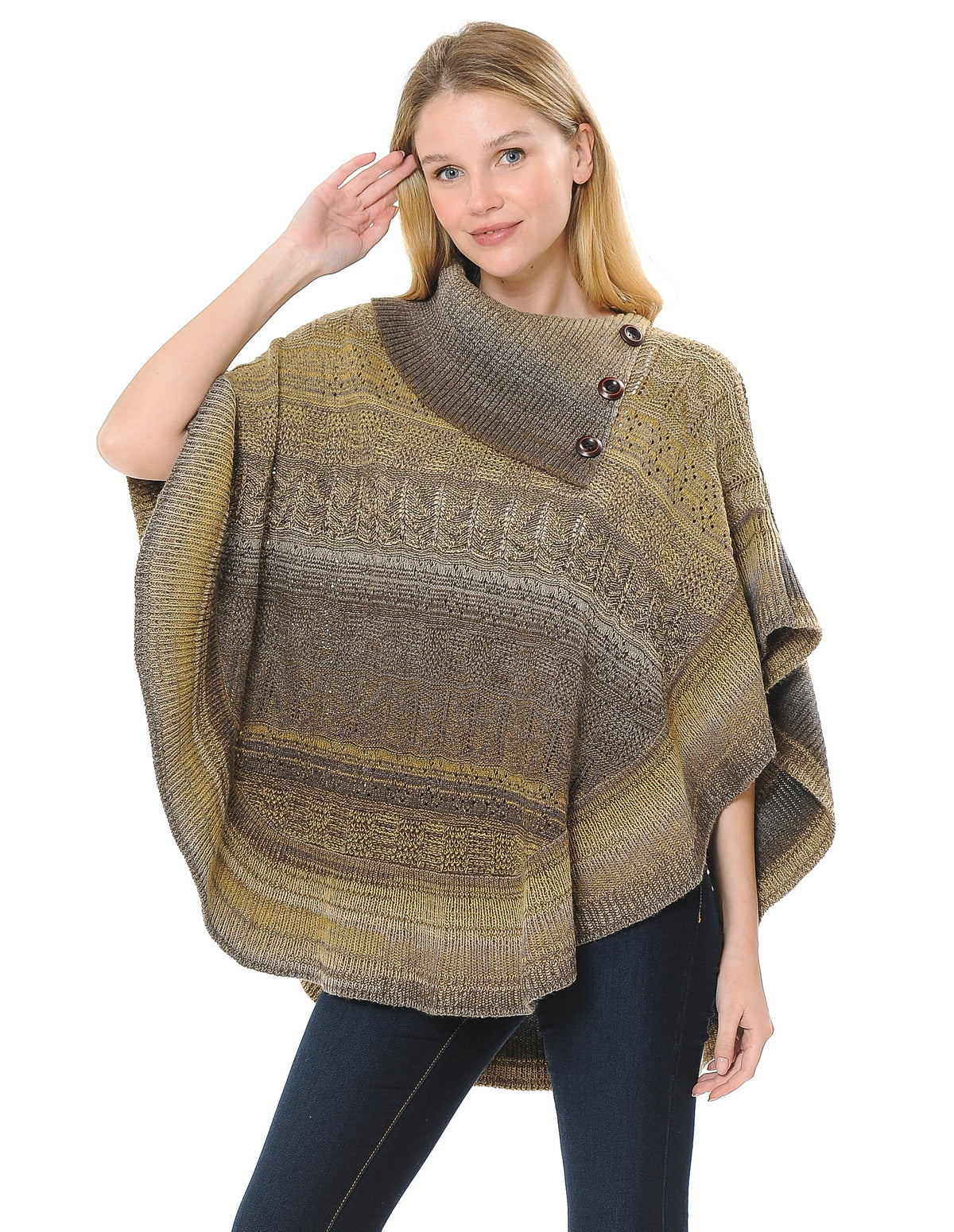 Palila Button Detail Poncho