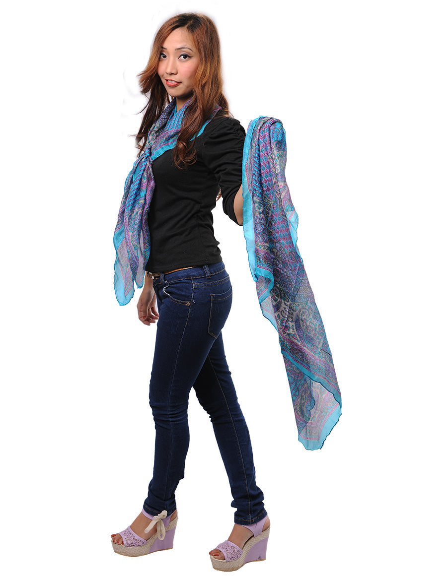 Silk Paisley Printed Scarf