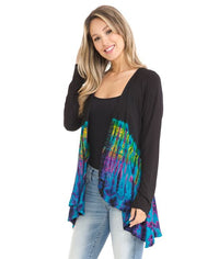 Black Beige Tie-Dye Cardigan