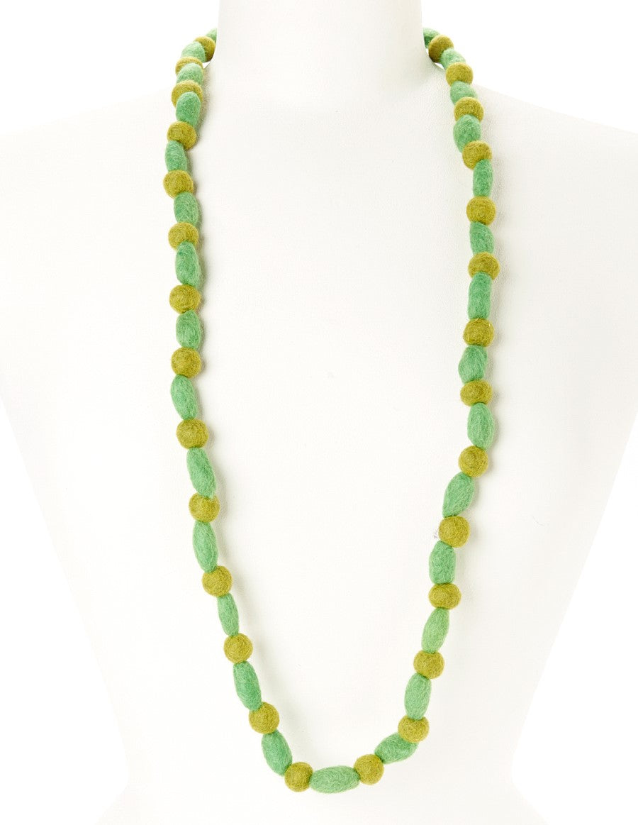 Shades of Green Felt Necklace