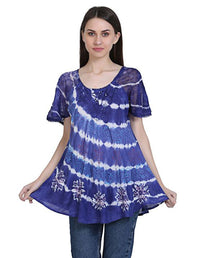 Tie Dye Cap Sleeve Rayon Top