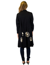 Black Tie Dye Long Cardigan with Pockets