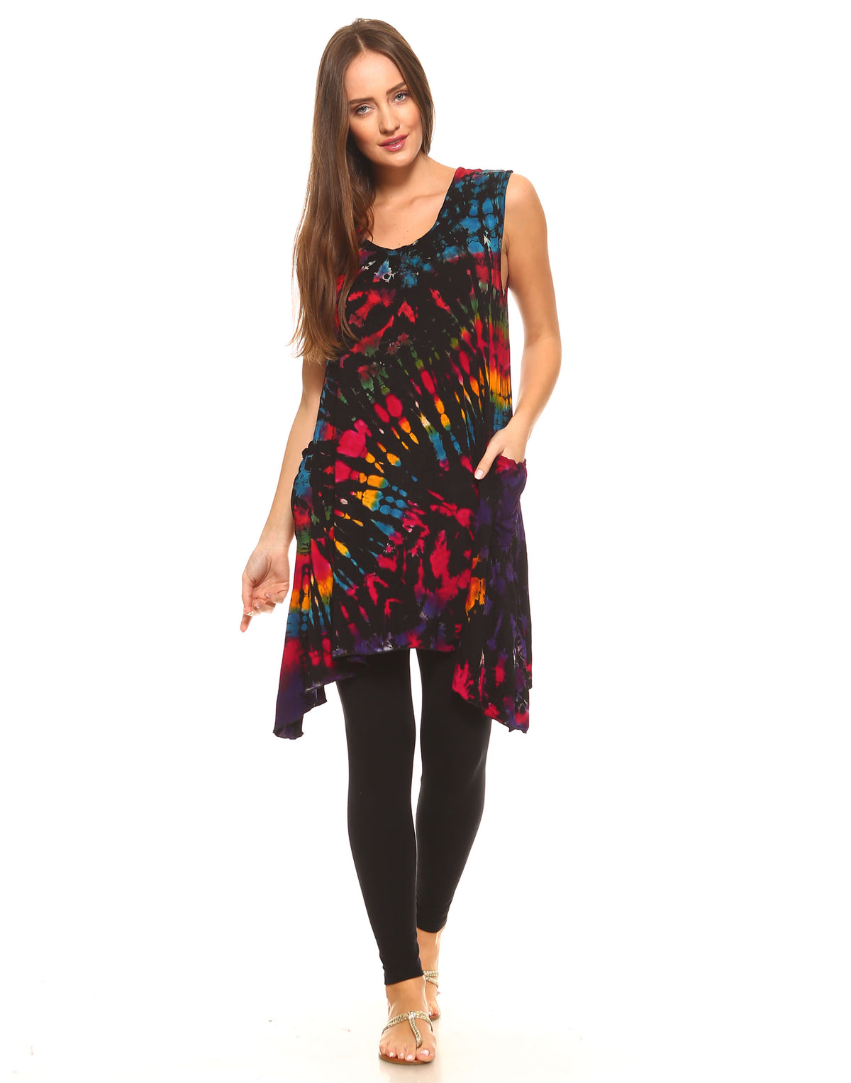Full Tie Dye Rachel Tunic Dress w' Pockets
