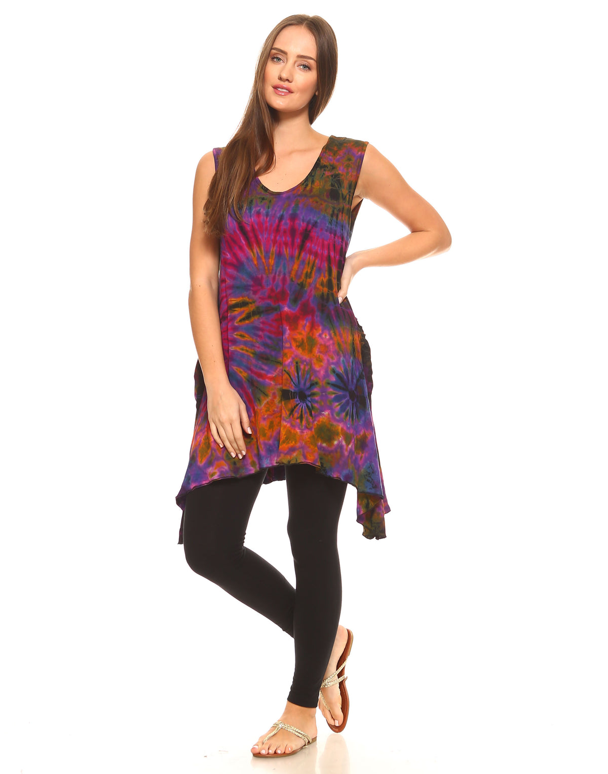 Full Tie Dye Rachel Tunic Dress w' Pockets