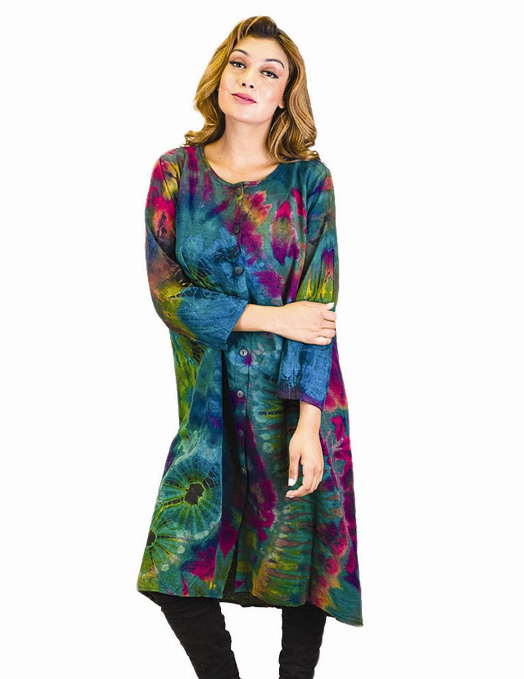 Tie Dye Button Front Cardigan