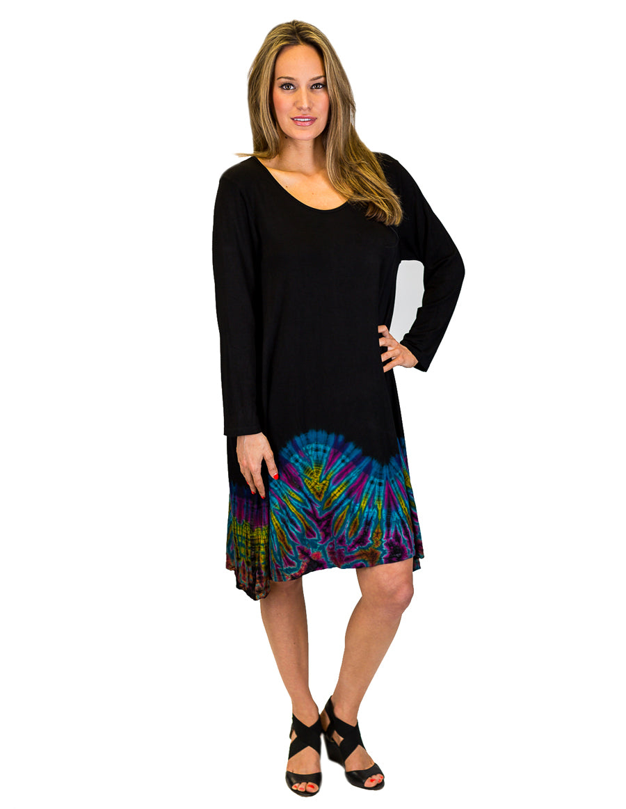 Half Tie-Dye Tunic Dress