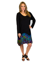 Half Tie-Dye Tunic Dress
