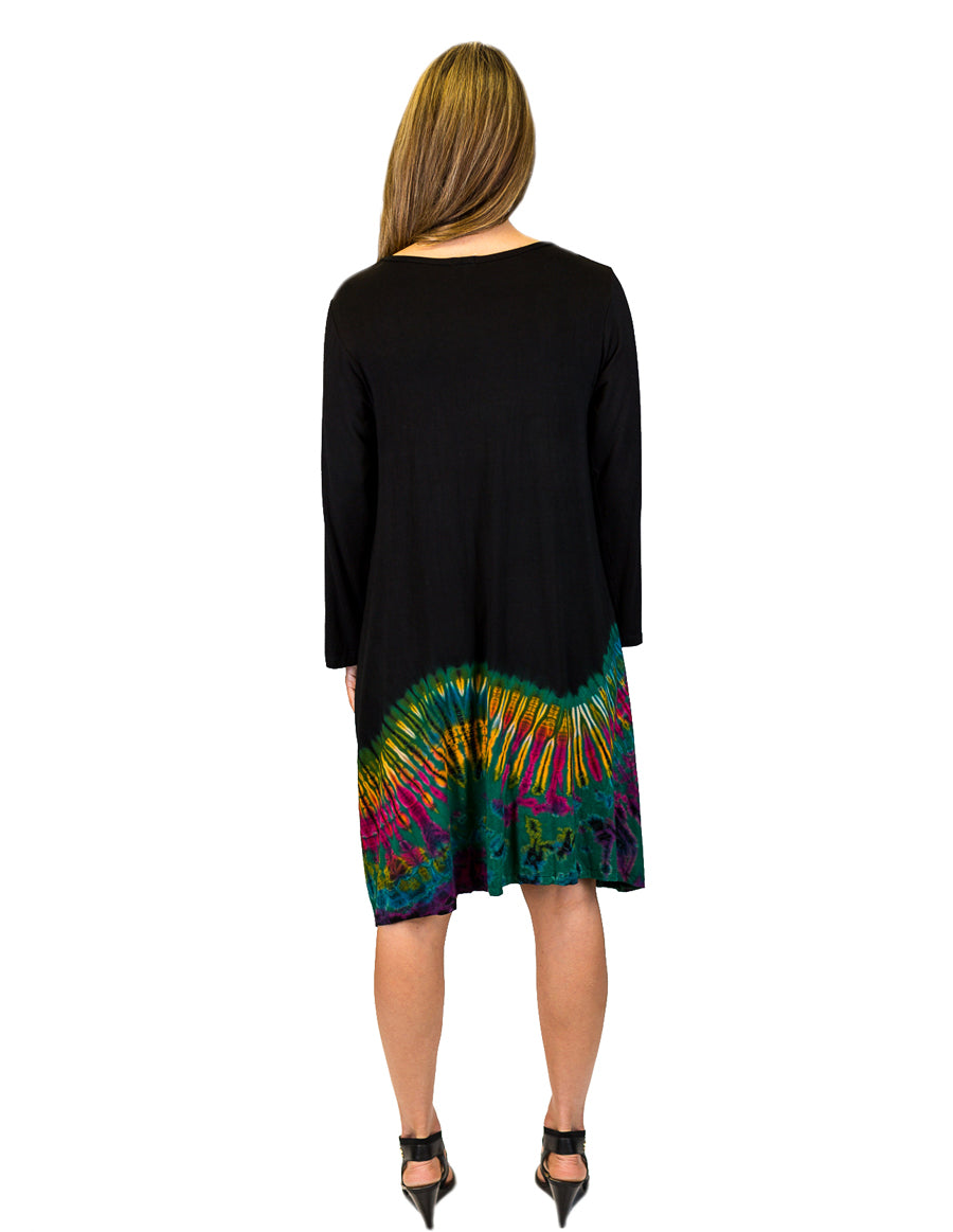 Half Tie-Dye Tunic Dress