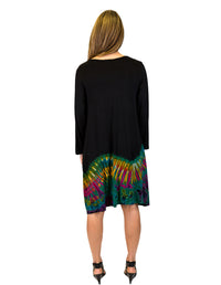 Half Tie-Dye Tunic Dress