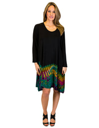 Half Tie-Dye Tunic Dress