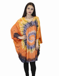 Sunburst Tie Dye Poncho w' Pockets