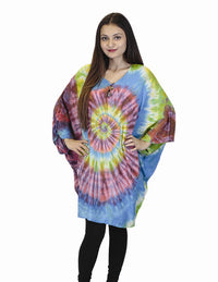 Sunburst Tie Dye Poncho w' Pockets