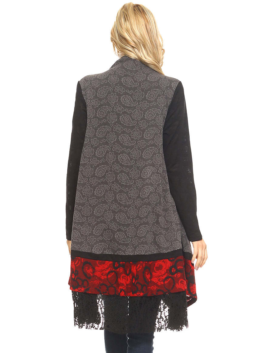 Victoria Paisley Long Cardigan