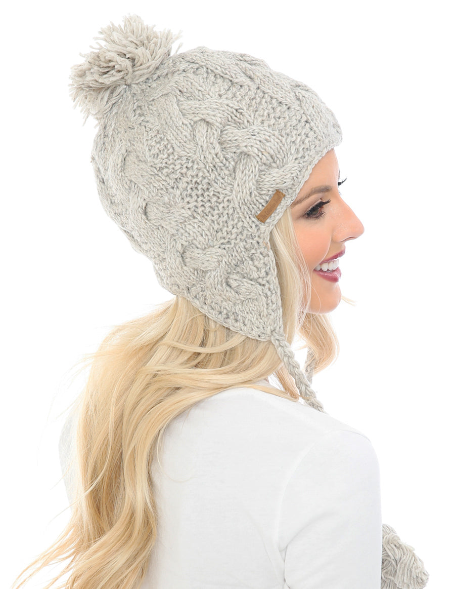 Cable Knit Pilot Hat