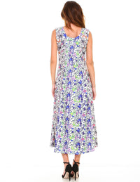 Sakura Print A-Line Maxi Dress