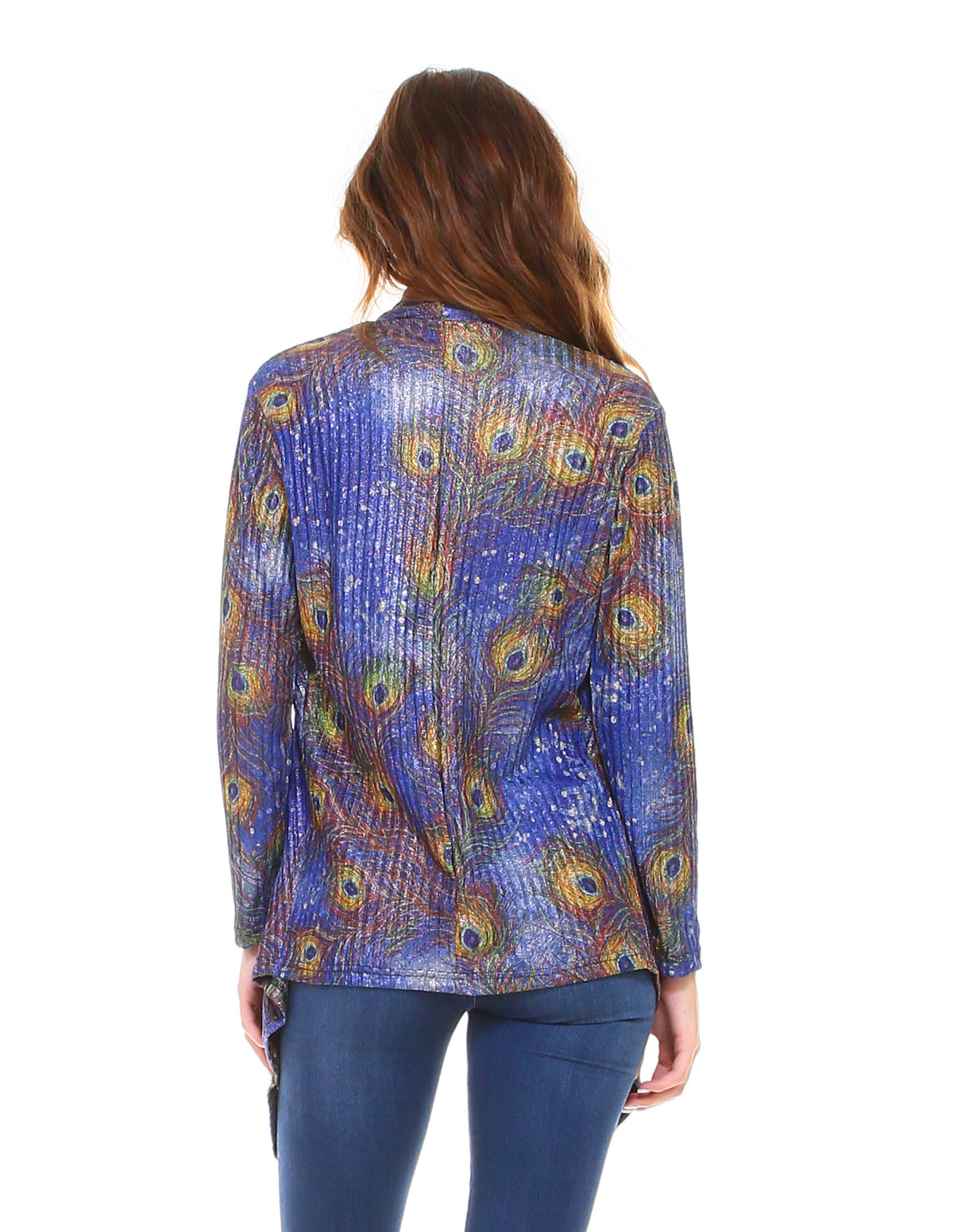 Peacock Feathers Cardigan Purple