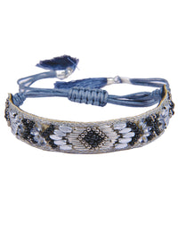 Hand Beaded Pull-on Tribal Bracelet