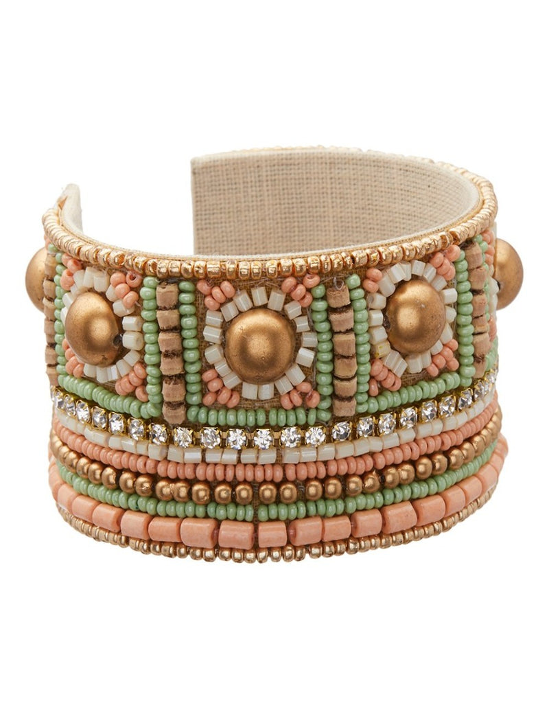 Hand Beaded Pastel Cuff – Ethno Earth