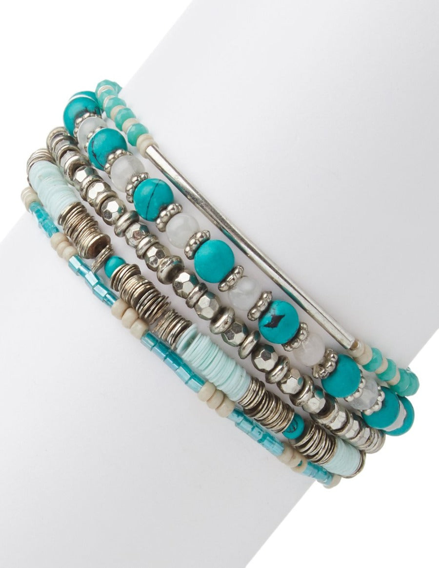 Summer Breeze Metallic Stretchy Bracelet