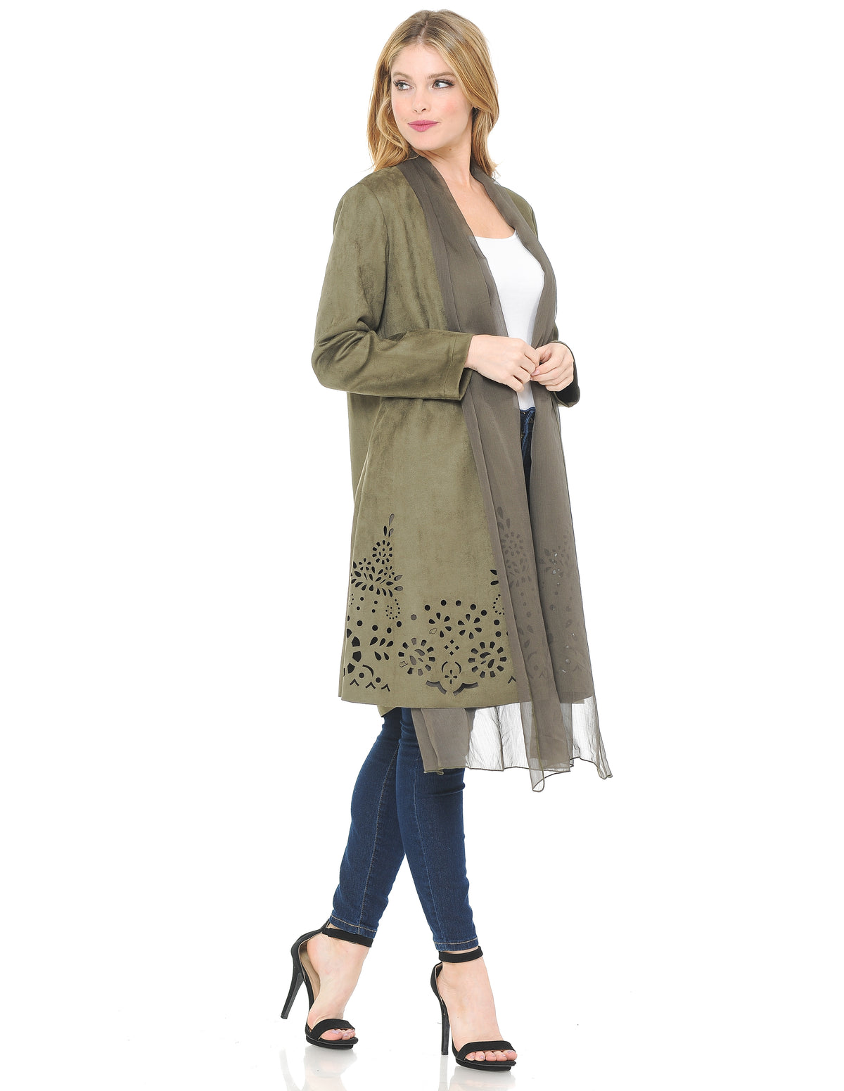Palila Shawl Collar Cutout Coat