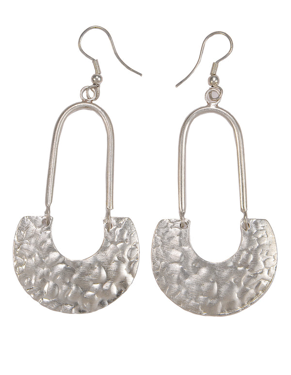 Hammered Finished Pari Drop Earrings