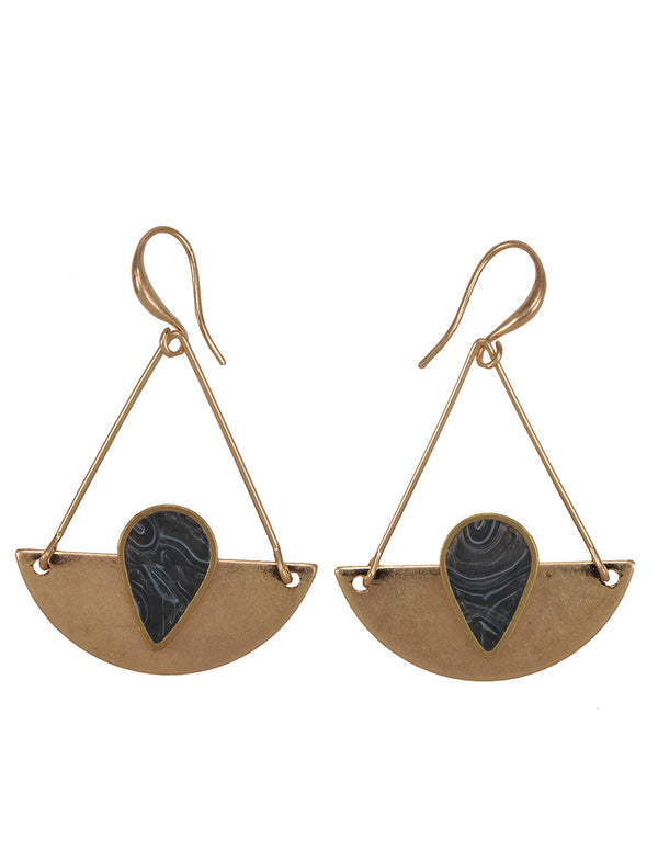 Gold Teardrop Shape Earrings