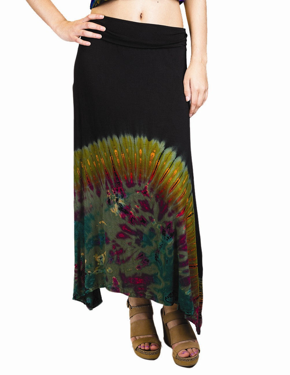 Half Tie Dye Maxi Skirt