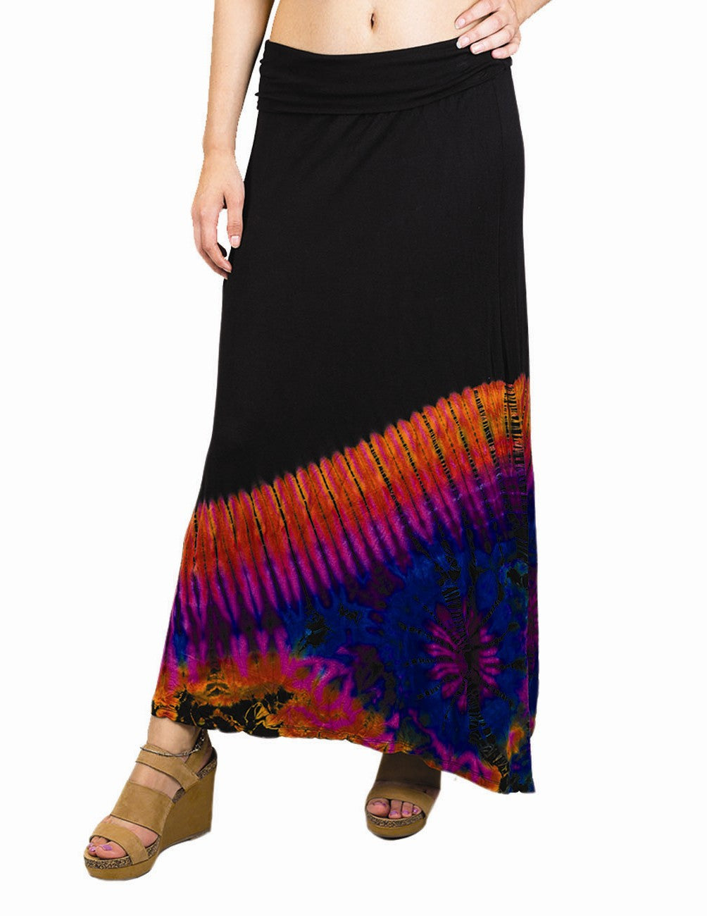 Half Tie Dye Maxi Skirt