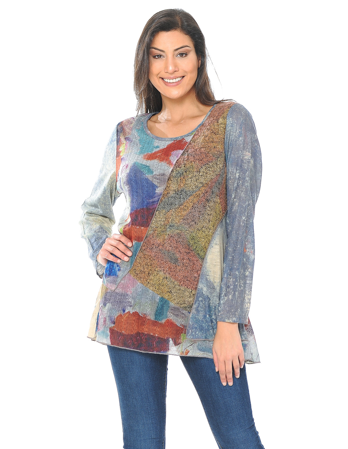 Palila Watercolor Mixed Patches Top