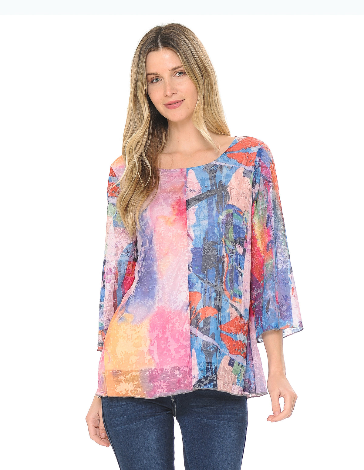 Shades of Pink Abstract Print Top