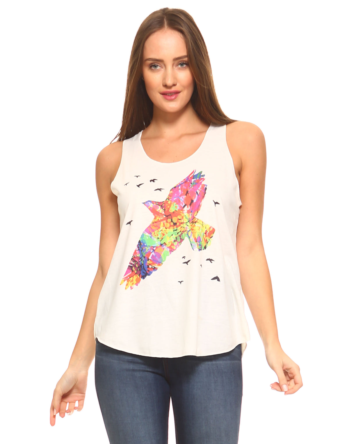 Bird Print Graphic Tank