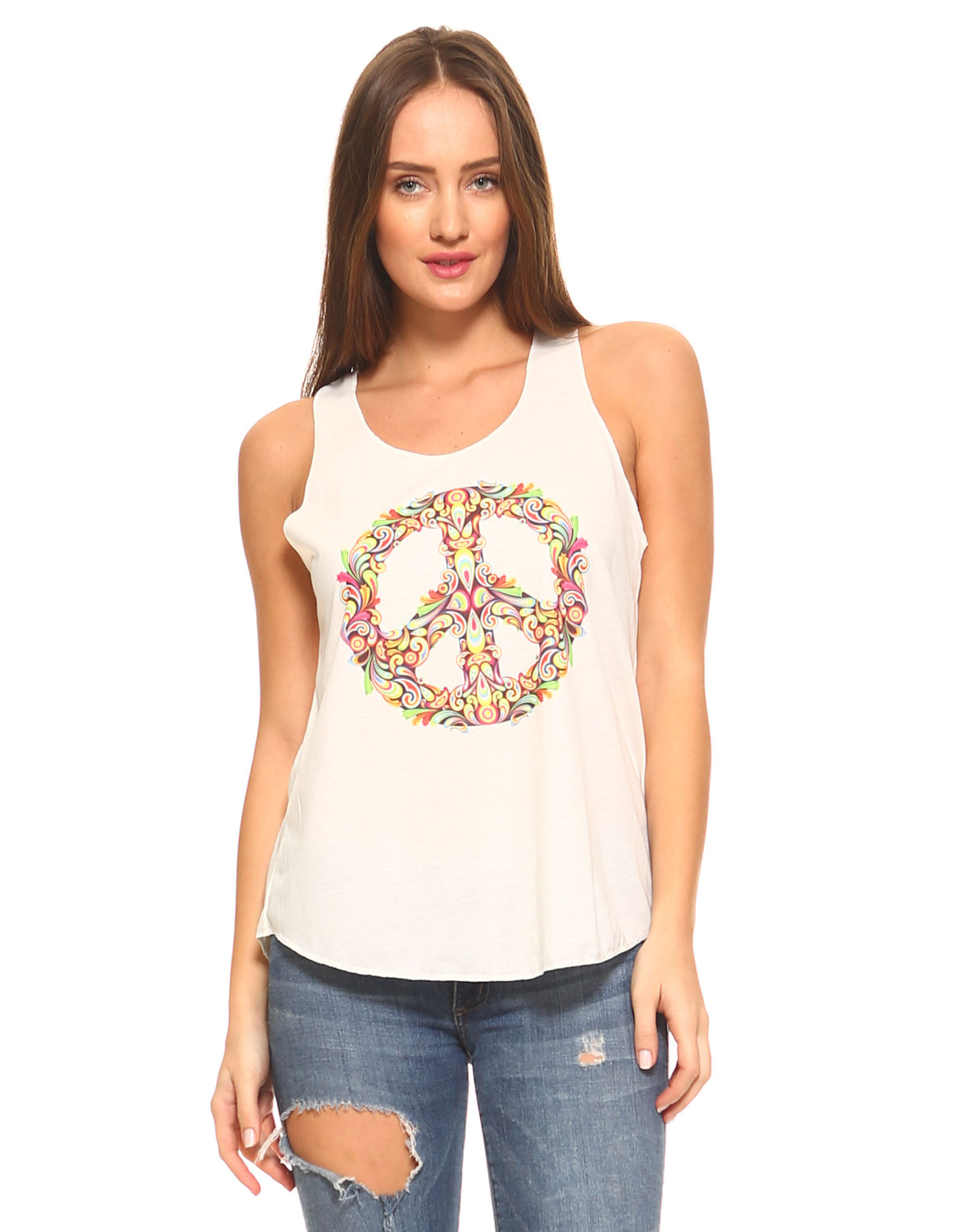 Peace Print Graphic Tank