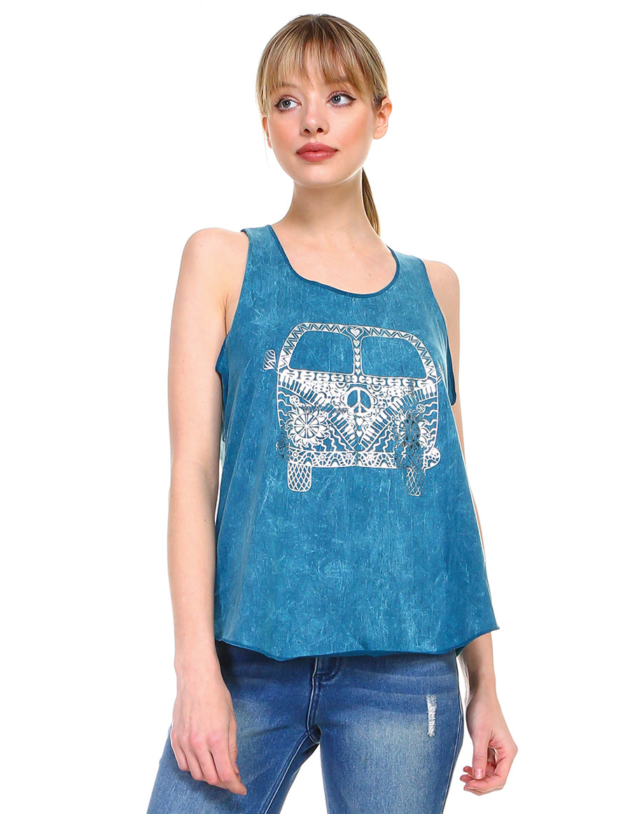 Peace Vehicle Foil Print Graphic Tank