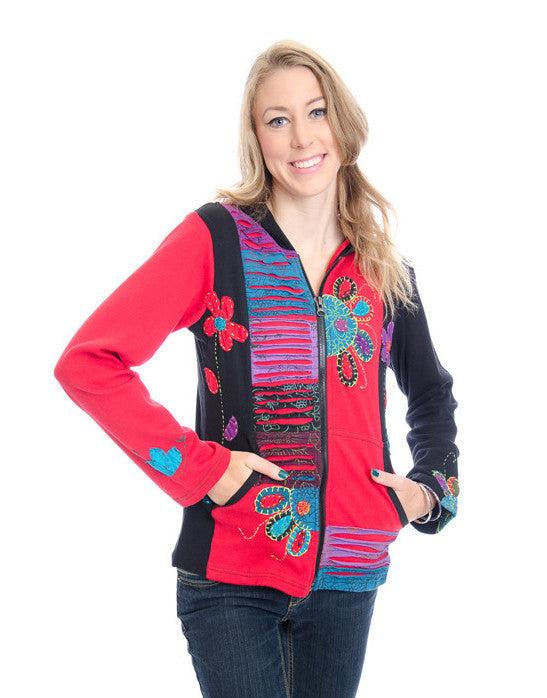The Collection Royal Blooming Flowers Hooded Jacket