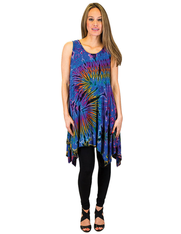 Emma Tie Dye Shark Bite Tunic Dress